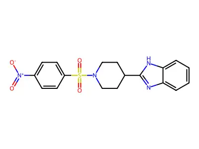 2-{1-[(4-Nitrophenyl)sulfonyl]-4-piperidinyl}-1H-benzimidazole structure