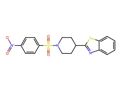 Piperidine, 4-(2-benzothiazolyl)-1-[(4-nitrophenyl)sulfonyl]-(9CI) structure