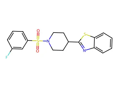2-[1-(3-Fluorobenzenesulfonyl)piperidin-4-YL]-1,3-benzothiazole structure