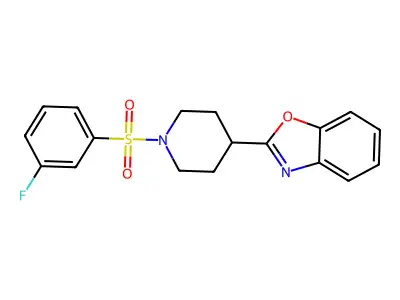 2-{1-[(3-Fluorophenyl)sulfonyl]-4-piperidinyl}-1,3-benzoxazole structure