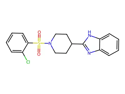 2-[1-(2-chlorophenyl)sulfonylpiperidin-4-yl]-1H-benzimidazole structure