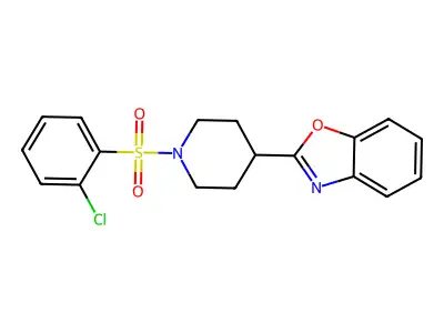 2-{1-[(2-Chlorophenyl)sulfonyl]-4-piperidinyl}-1,3-benzoxazole structure