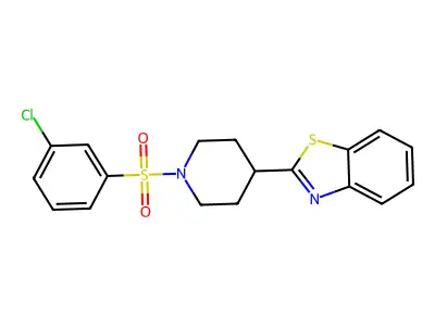 Piperidine, 4-(2-benzothiazolyl)-1-[(3-chlorophenyl)sulfonyl]- structure