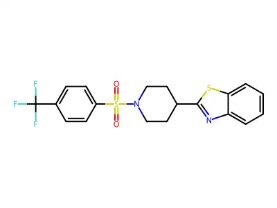 2-[1-[4-(Trifluoromethyl)phenyl]sulfonylpiperidin-4-yl]-1,3-benzothiazole structure