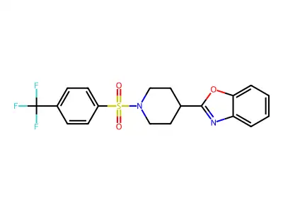 2-(1-{[4-(Trifluoromethyl)phenyl]sulfonyl}-4-piperidinyl)-1,3-benzoxazole structure