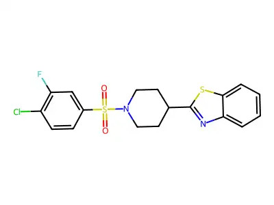 2-[1-(4-Chloro-3-fluorophenyl)sulfonylpiperidin-4-yl]-1,3-benzothiazole structure