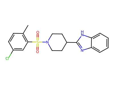 2-[1-(5-chloro-2-methylphenyl)sulfonylpiperidin-4-yl]-1H-benzimidazole structure