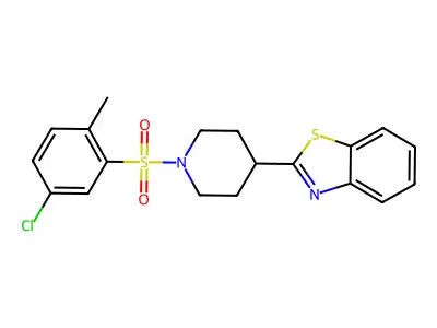 2-[1-(5-Chloro-2-methylphenyl)sulfonylpiperidin-4-yl]-1,3-benzothiazole structure
