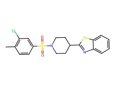 2-[1-(3-Chloro-4-methylphenyl)sulfonylpiperidin-4-yl]-1,3-benzothiazole structure