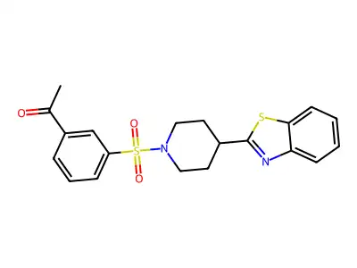 1-[3-[4-(1,3-Benzothiazol-2-yl)piperidin-1-yl]sulfonylphenyl]ethanone structure