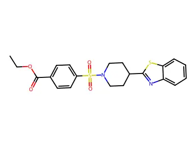 4-(4-Benzothiazol-2-ylpiperidine-1-sulfonyl)-benzoic acid ethyl ester structure