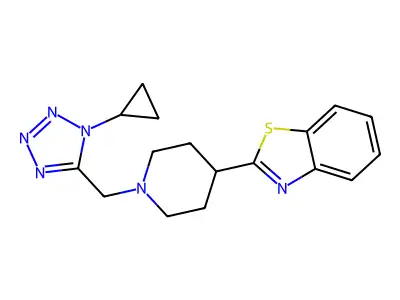 2-{1-[(1-Cyclopropyl-1H-tetrazol-5-yl)methyl]-4-piperidinyl}-1,3-benzothiazole structure