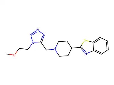 2-(1-{[1-(2-Methoxyethyl)-1H-tetrazol-5-yl]methyl}-4-piperidinyl)-1,3-benzothiazole structure