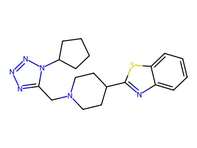 2-{1-[(1-Cyclopentyl-1H-tetrazol-5-yl)methyl]-4-piperidinyl}-1,3-benzothiazole structure
