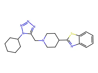 2-[1-[(1-Cyclohexyltetrazol-5-yl)methyl]piperidin-4-yl]-1,3-benzothiazole structure