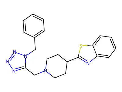 2-{1-[(1-Benzyl-1H-tetrazol-5-yl)methyl]-4-piperidinyl}-1,3-benzothiazole structure