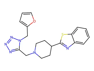 2-(1-{[1-(2-Furylmethyl)-1H-tetrazol-5-yl]methyl}-4-piperidinyl)-1,3-benzothiazole structure