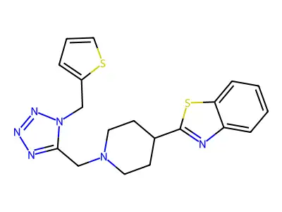 2-(1-{[1-(2-Thienylmethyl)-1H-tetrazol-5-yl]methyl}-4-piperidinyl)-1,3-benzothiazole structure