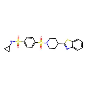 4-(4-Benzothiazol-2-ylpiperidine-1-sulfonyl)-N-cyclopropylbenzenesulfonamide structure