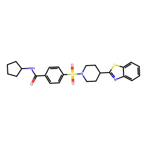 4-[4-(1,3-Benzothiazol-2-yl)piperidine-1-sulfonyl]-N-cyclopentylbenzamide structure
