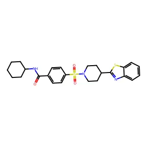 4-[4-(1,3-Benzothiazol-2-yl)piperidine-1-sulfonyl]-N-cyclohexylbenzamide structure