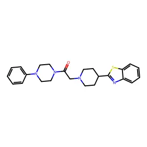 Piperazine, 1-[[4-(2-benzothiazolyl)-1-piperidinyl]acetyl]-4-phenyl- structure