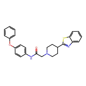1-Piperidineacetamide, 4-(2-benzothiazolyl)-N-(4-phenoxyphenyl)- structure