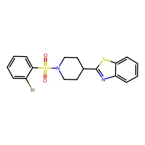 2-[1-(2-Bromophenyl)sulfonylpiperidin-4-yl]-1,3-benzothiazole structure