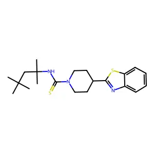 1-Piperidinecarbothioamide, 4-(2-benzothiazolyl)-N-(1,1,3,3-tetramethylbutyl)- structure