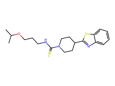 4-(1,3-benzothiazol-2-yl)-N-(3-propan-2-yloxypropyl)piperidine-1-carbothioamide structure
