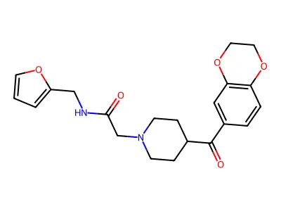 1-PIPERIDINEACETAMIDE, 4-[(2,3-DIHYDRO-1,4-BENZODIOXIN-6-YL)CARBONYL]-N-(2-FURANYLMETHYL)- structure
