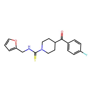 4-(4-fluorobenzoyl)-N-(furan-2-ylmethyl)piperidine-1-carbothioamide structure