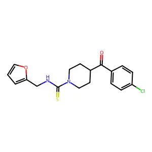 4-(4-chlorobenzoyl)-N-(furan-2-ylmethyl)piperidine-1-carbothioamide structure