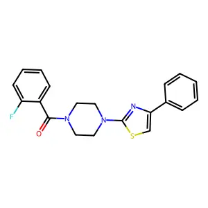 (2-Fluorophenyl)-[4-(4-phenylthiazol-2-yl)-piperazin-1-yl]methanone structure