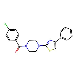 (4-Chlorophenyl)-[4-(4-phenyl-1,3-thiazol-2-yl)piperazin-1-yl]methanone structure