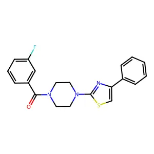 (3-Fluorophenyl)[4-(4-phenyl-1,3-thiazol-2-yl)-1-piperazinyl]methanone structure