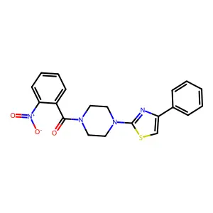 (2-Nitrophenyl)-[4-(4-phenylthiazol-2-yl)-piperazin-1-yl]methanone structure