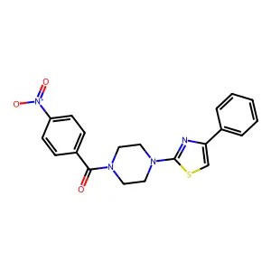 (4-Nitrophenyl)[4-(4-phenyl-1,3-thiazol-2-yl)-1-piperazinyl]methanone structure