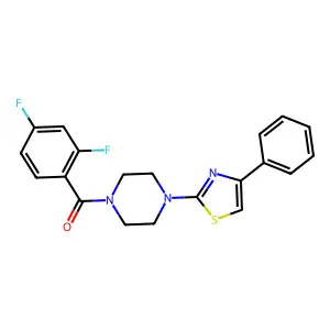 Piperazine, 1-(2,4-difluorobenzoyl)-4-(4-phenyl-2-thiazolyl)- structure