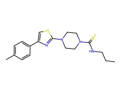 4-(4-p-Tolyl-thiazol-2-yl)-piperazine-1-carbothioic acid propylamide structure