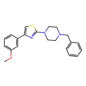 1-Benzyl-4-[4-(3-methoxy-phenyl)-thiazol-2-yl]-piperazine structure
