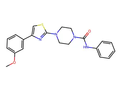 1-Piperazinecarboxamide, 4-[4-(3-methoxyphenyl)-2-thiazolyl]-N-phenyl- structure