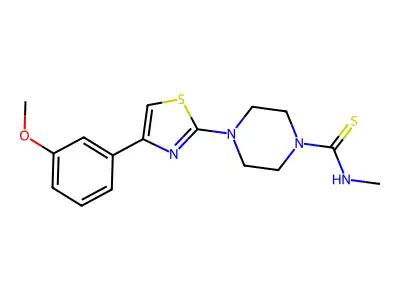 4-[4-(3-Methoxy-phenyl)-thiazol-2-yl]-piperazine-1-carbothioic acid methylamide structure