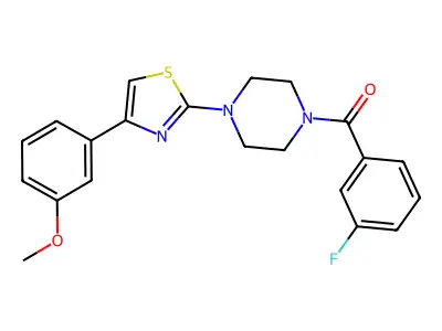 Piperazine, 1-(3-fluorobenzoyl)-4-[4-(3-methoxyphenyl)-2-thiazolyl]- structure