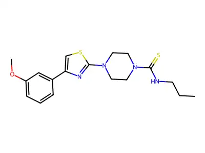4-[4-(3-Methoxy-phenyl)-thiazol-2-yl]-piperazine-1-carbothioic acid propylamide structure