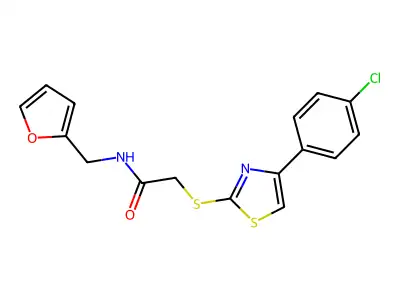 2-{[4-(4-Chlorophenyl)-1,3-thiazol-2-yl]sulfanyl}-N-(2-furylmethyl)acetamide structure