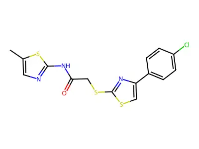 Acetamide,2-[[4-(4-chlorophenyl)-thiazol-2-YL]thio]-N-(5-methyl-thiazol-2-YL)- structure