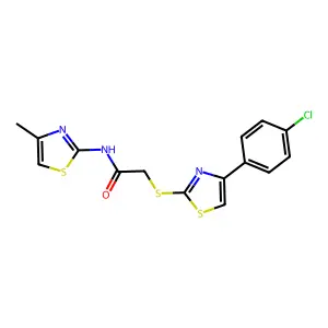 Acetamide,2-[[4-(4-chlorophenyl)-thiazol-2-YL]thio]-N-(4-methyl-thiazol-2-YL)- structure