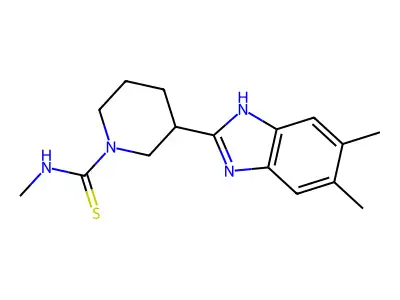 1-Piperidinecarbothioamide, 3-(5,6-dimethyl-1H-benzimidazol-2-YL)-N-methyl- structure