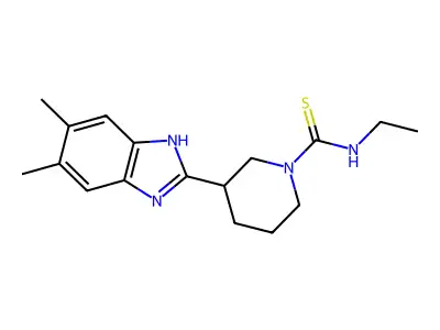 1-Piperidinecarbothioamide, 3-(5,6-dimethyl-1H-benzimidazol-2-YL)-N-ethyl- structure